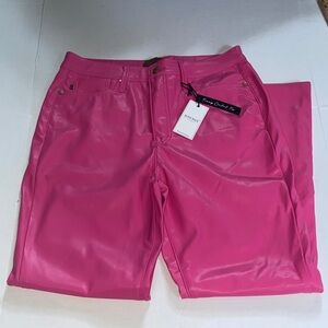 Judy Blue Pink Women's faux leather Jeans size 11/30